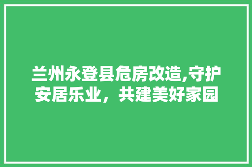兰州永登县危房改造,守护安居乐业，共建美好家园 门窗装修