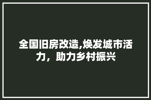 全国旧房改造,焕发城市活力，助力乡村振兴 装修攻略