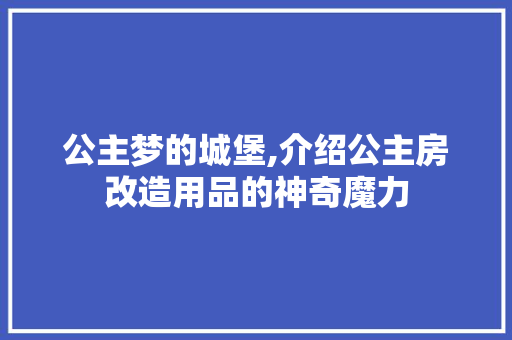 公主梦的城堡,介绍公主房改造用品的神奇魔力