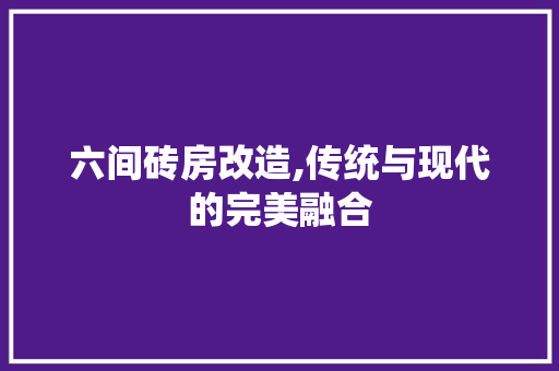 六间砖房改造,传统与现代的完美融合 景观设计
