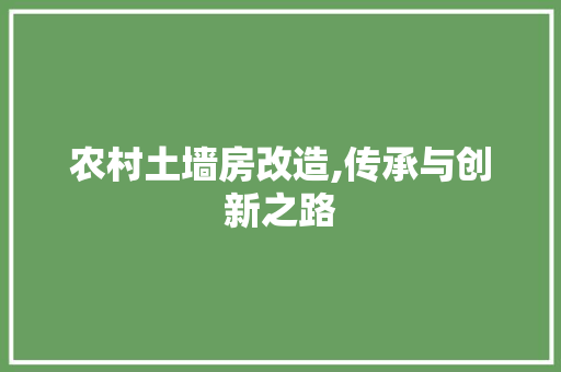 农村土墙房改造,传承与创新之路 隔断设计 农村土墙房改造,传承与创新之路 隔断设计