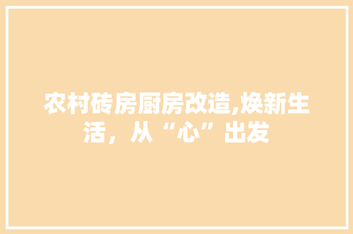 农村砖房厨房改造,焕新生活,从“心”出发