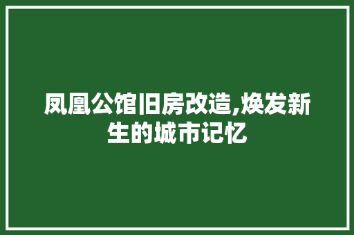 凤凰公馆旧房改造,焕发新生的城市记忆 景观设计