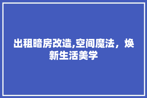 出租暗房改造,空间魔法，焕新生活美学 隔断设计
