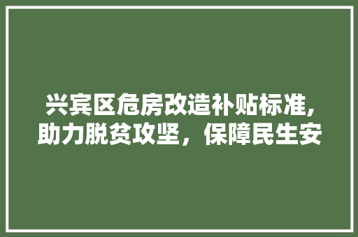 兴宾区危房改造补贴标准,助力脱贫攻坚，保障民生安居
