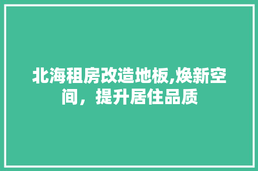 北海租房改造地板,焕新空间，提升居住品质 景观设计