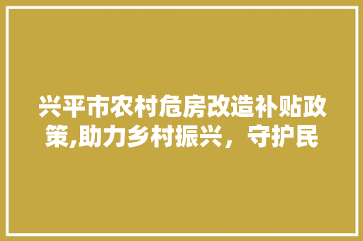兴平市农村危房改造补贴政策,助力乡村振兴，守护民生福祉