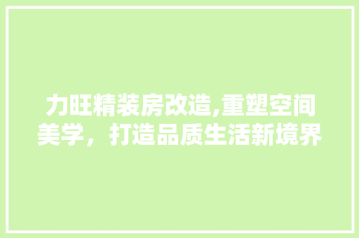 力旺精装房改造,重塑空间美学，打造品质生活新境界 墙面装饰