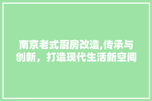 南京老式厨房改造,传承与创新，打造现代生活新空间 墙面装饰