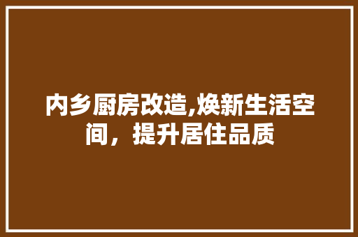 内乡厨房改造,焕新生活空间，提升居住品质