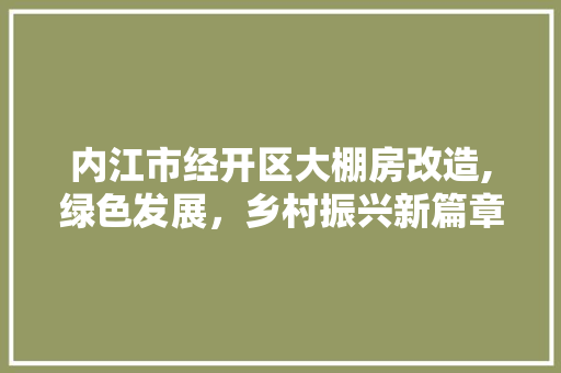 内江市经开区大棚房改造,绿色发展，乡村振兴新篇章