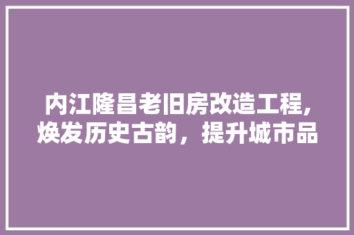 内江隆昌老旧房改造工程,焕发历史古韵，提升城市品质