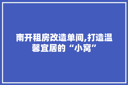 南开租房改造单间,打造温馨宜居的“小窝” 隔断设计