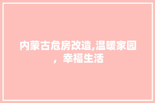 内蒙古危房改造,温暖家园，幸福生活
