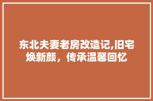 东北夫妻老房改造记,旧宅焕新颜，传承温馨回忆 地面装修