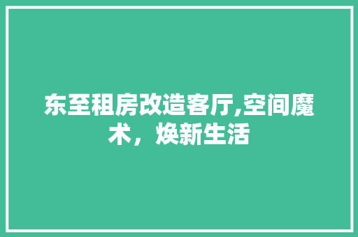 东至租房改造客厅,空间魔术，焕新生活 装修攻略