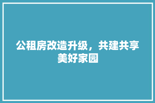 公租房改造升级，共建共享美好家园 建筑设计