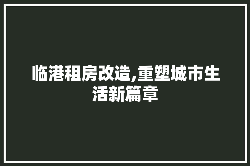 临港租房改造,重塑城市生活新篇章
