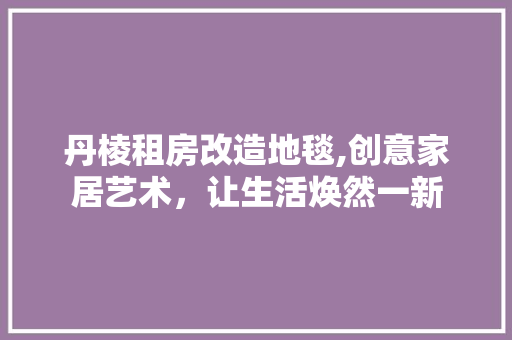 丹棱租房改造地毯,创意家居艺术，让生活焕然一新