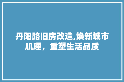 丹阳路旧房改造,焕新城市肌理，重塑生活品质 地面装修