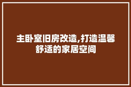 主卧室旧房改造,打造温馨舒适的家居空间 墙面装饰