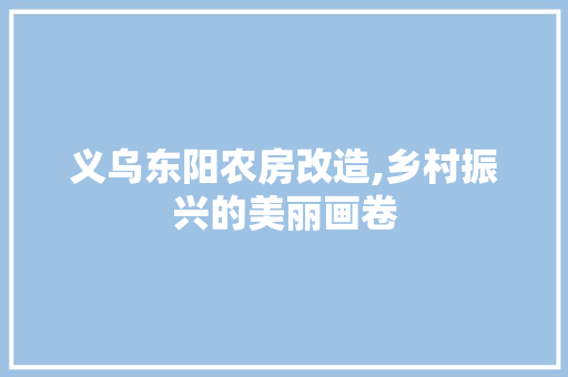 义乌东阳农房改造,乡村振兴的美丽画卷 庭院装修