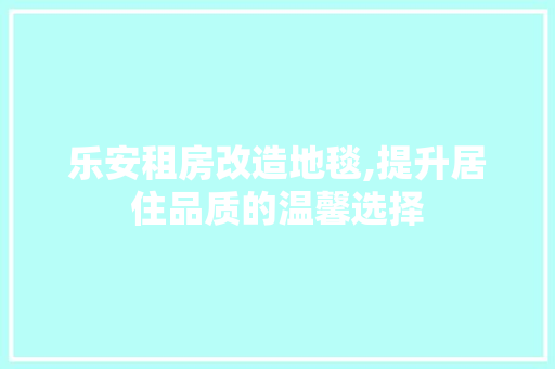 乐安租房改造地毯,提升居住品质的温馨选择
