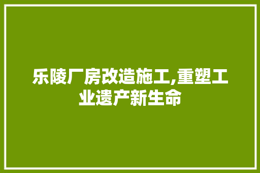 乐陵厂房改造施工,重塑工业遗产新生命