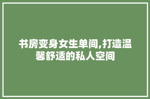 书房变身女生单间,打造温馨舒适的私人空间 装修攻略