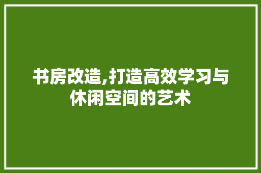 书房改造,打造高效学习与休闲空间的艺术 隔断设计