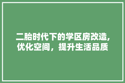二胎时代下的学区房改造,优化空间，提升生活品质