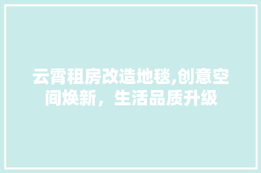 云霄租房改造地毯,创意空间焕新，生活品质升级 建筑设计