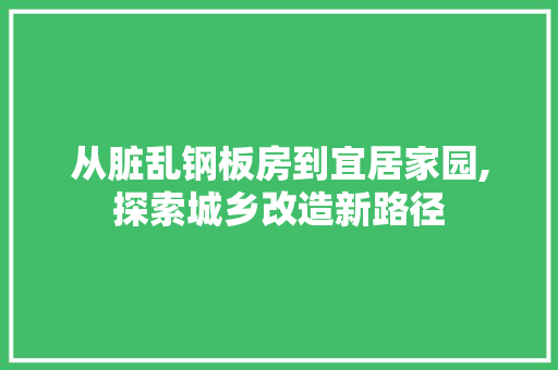 从脏乱钢板房到宜居家园,探索城乡改造新路径