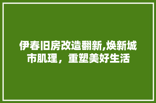 伊春旧房改造翻新,焕新城市肌理，重塑美好生活