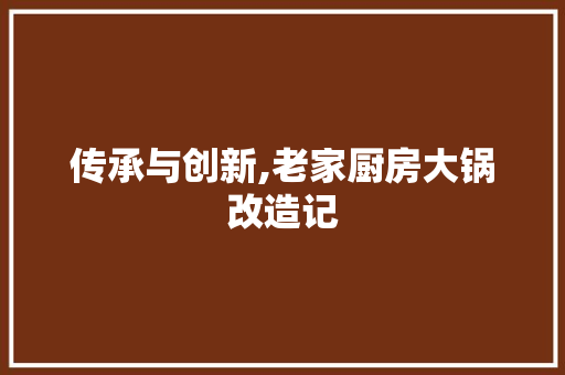 传承与创新,老家厨房大锅改造记 装修攻略