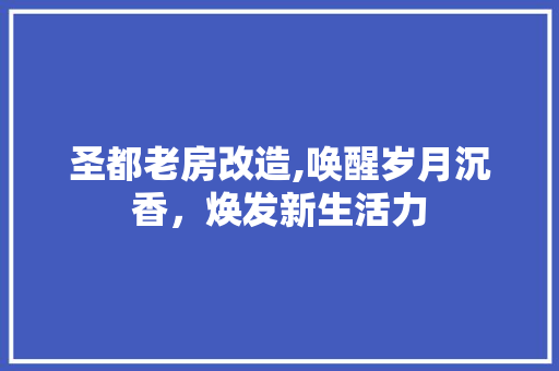 圣都老房改造,唤醒岁月沉香，焕发新生活力