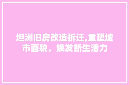 坦洲旧房改造拆迁,重塑城市面貌，焕发新生活力 庭院装修