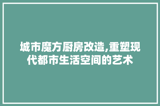 城市魔方厨房改造,重塑现代都市生活空间的艺术 墙面装饰