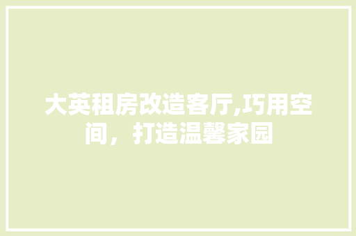 大英租房改造客厅,巧用空间，打造温馨家园