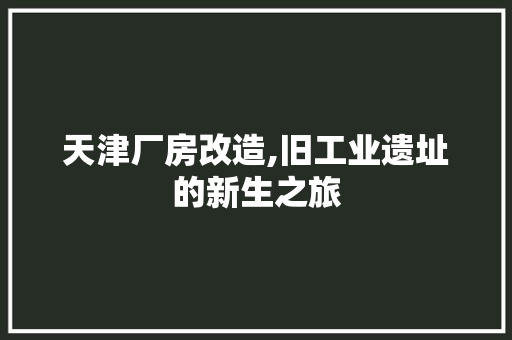 天津厂房改造,旧工业遗址的新生之旅 地面装修
