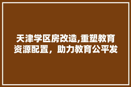 天津学区房改造,重塑教育资源配置，助力教育公平发展 景观设计
