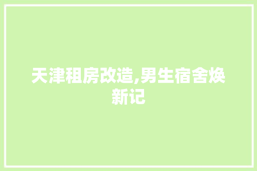 天津租房改造,男生宿舍焕新记