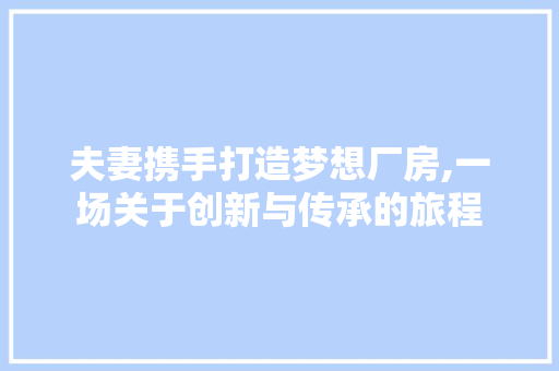 夫妻携手打造梦想厂房,一场关于创新与传承的旅程 装修材料