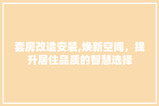 套房改造安装,焕新空间，提升居住品质的智慧选择 隔断设计
