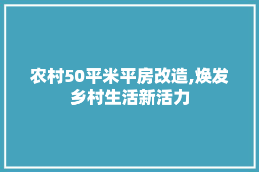 农村50平米平房改造,焕发乡村生活新活力