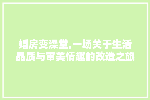 婚房变澡堂,一场关于生活品质与审美情趣的改造之旅 装修材料