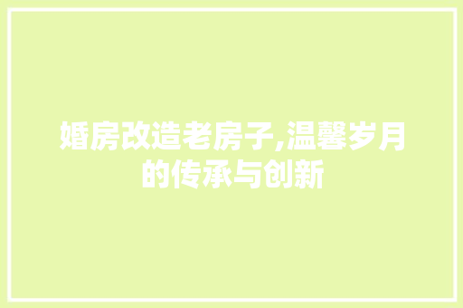 婚房改造老房子,温馨岁月的传承与创新 门窗装修