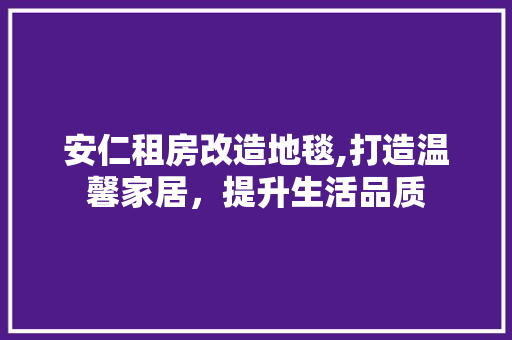 安仁租房改造地毯,打造温馨家居，提升生活品质 墙面装饰