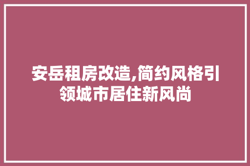 安岳租房改造,简约风格引领城市居住新风尚 地面装修