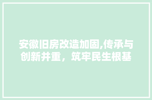 安徽旧房改造加固,传承与创新并重,筑牢民生根基 门窗装修 安徽旧房改造加固,传承与创新并重,筑牢民生根基 门窗装修